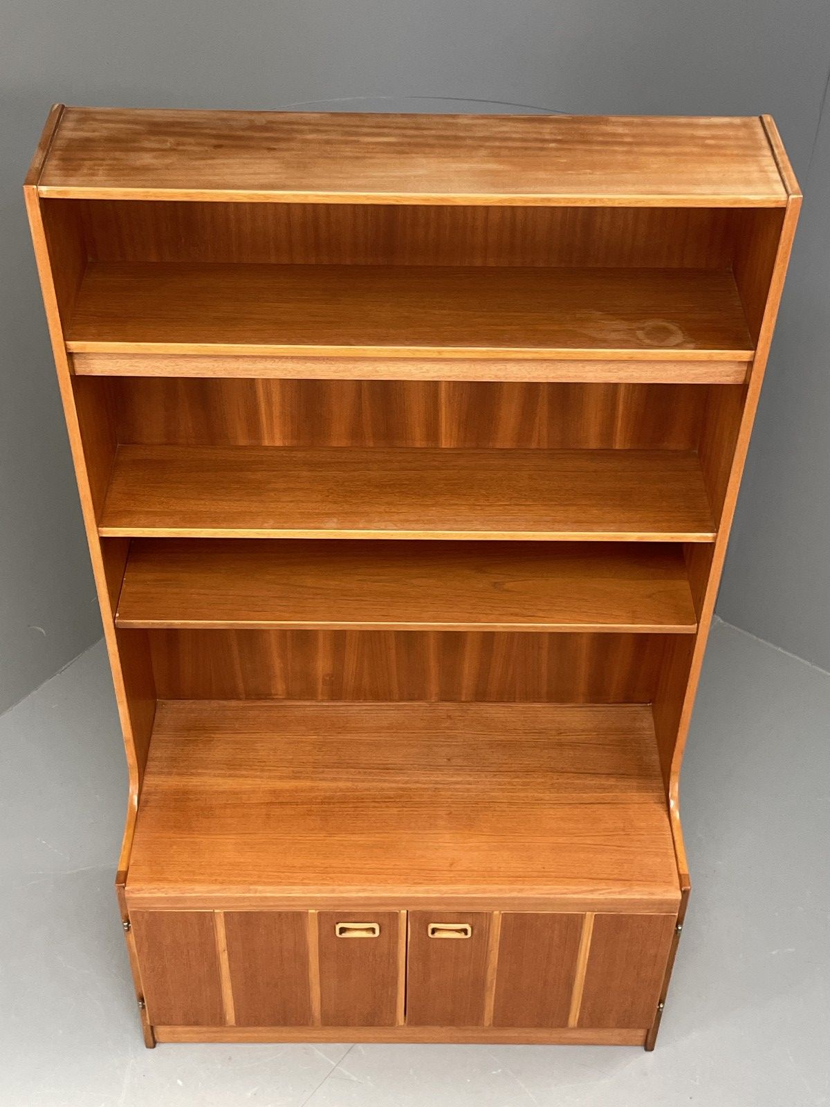 Vintage Teak Wall Unit Jentique 1970s Retro Shelving Glazed Eb11972 photo 250.0