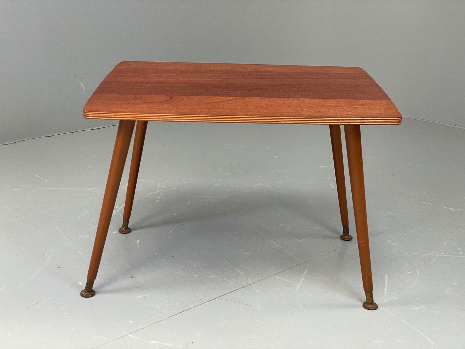 Vintage 1960s Side Table Spindle Legs Mahogany Ply Top Mid Century Eb11880 photo for sale
