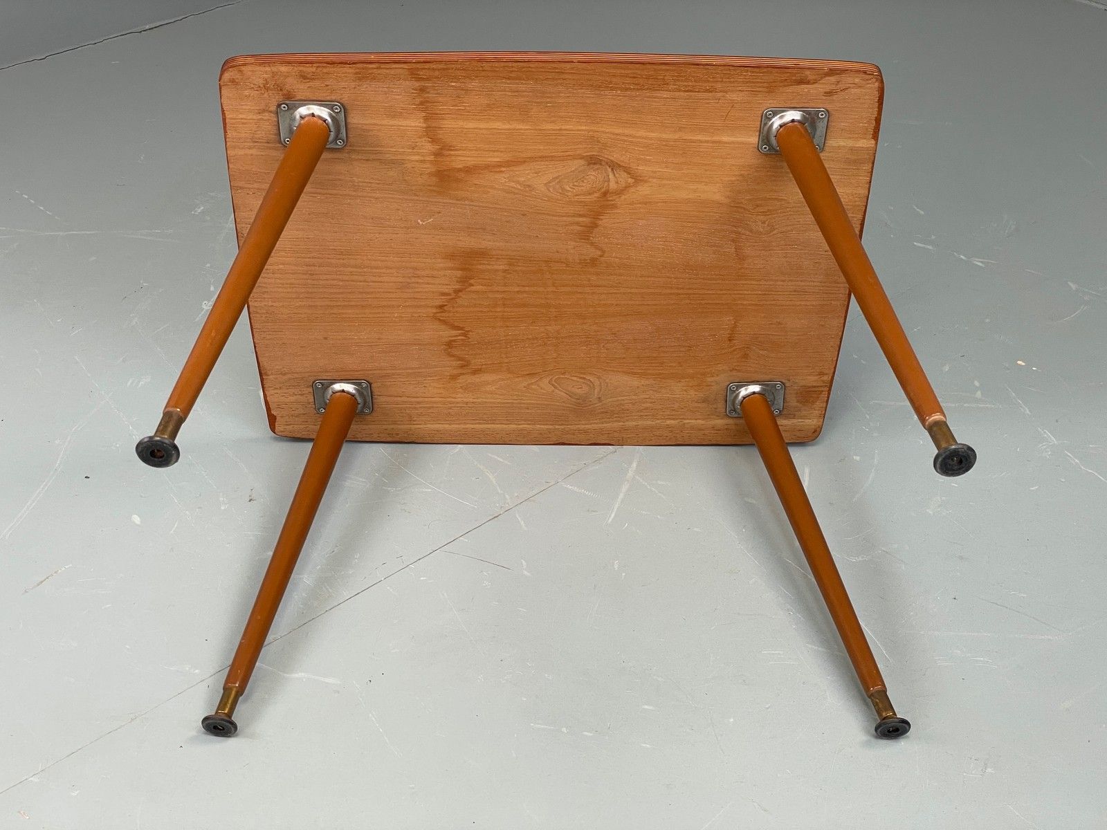 photo buy Vintage 1960s Side Table Spindle Legs Mahogany Ply Top Mid Century Eb11880
