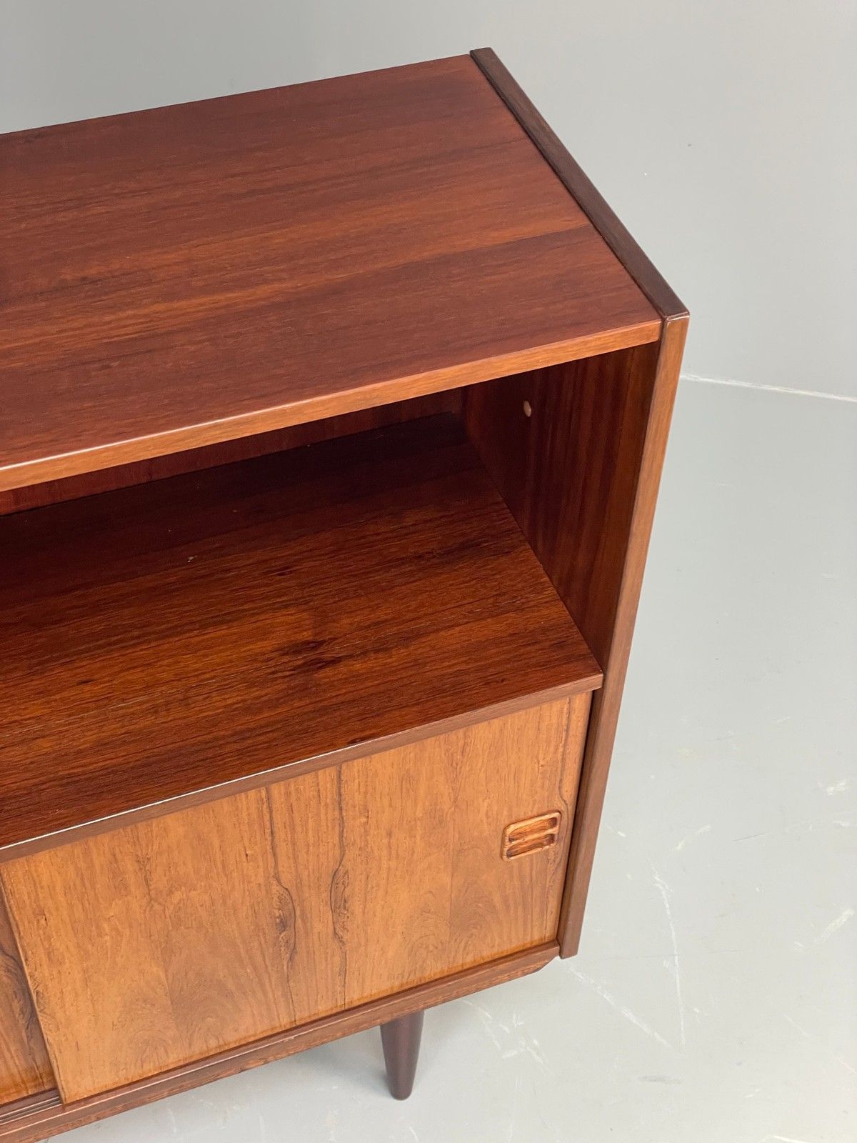Furniture Vintage Danish 1960s Bookcase Cabinet Darkwood Sliding Mid Century Retro Eb11992 photo