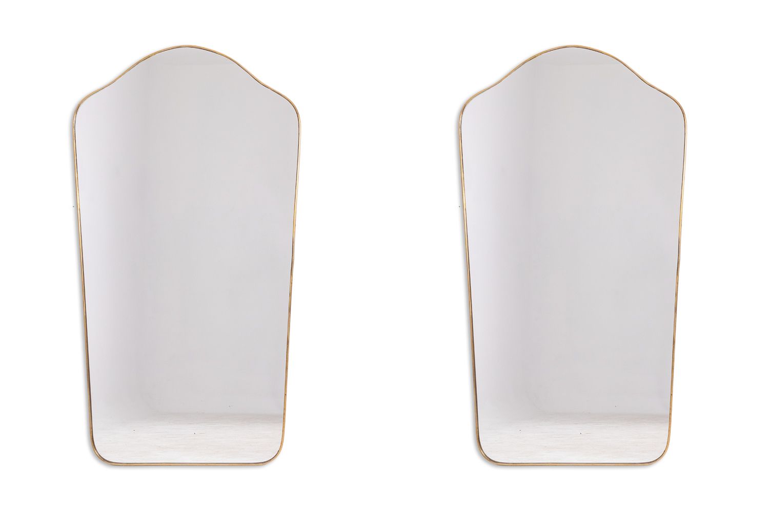 Pair Of “Chapeau De Gendarme” Shaped Mirrors. 1970s.