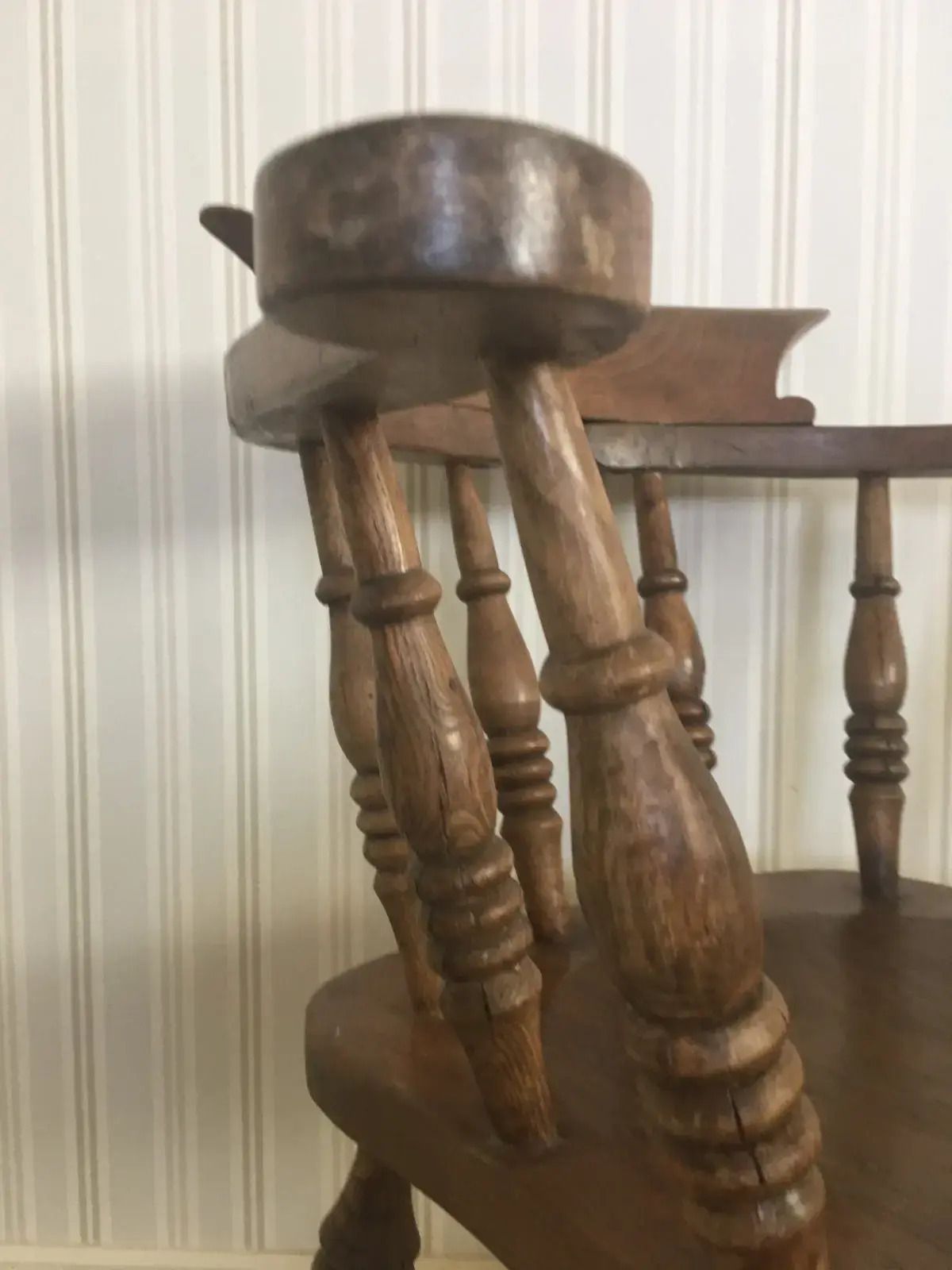 Furniture Beautifully Restored Vintage Old English Solid Oak Pub/Garden/Bistro Seat/Chair photo