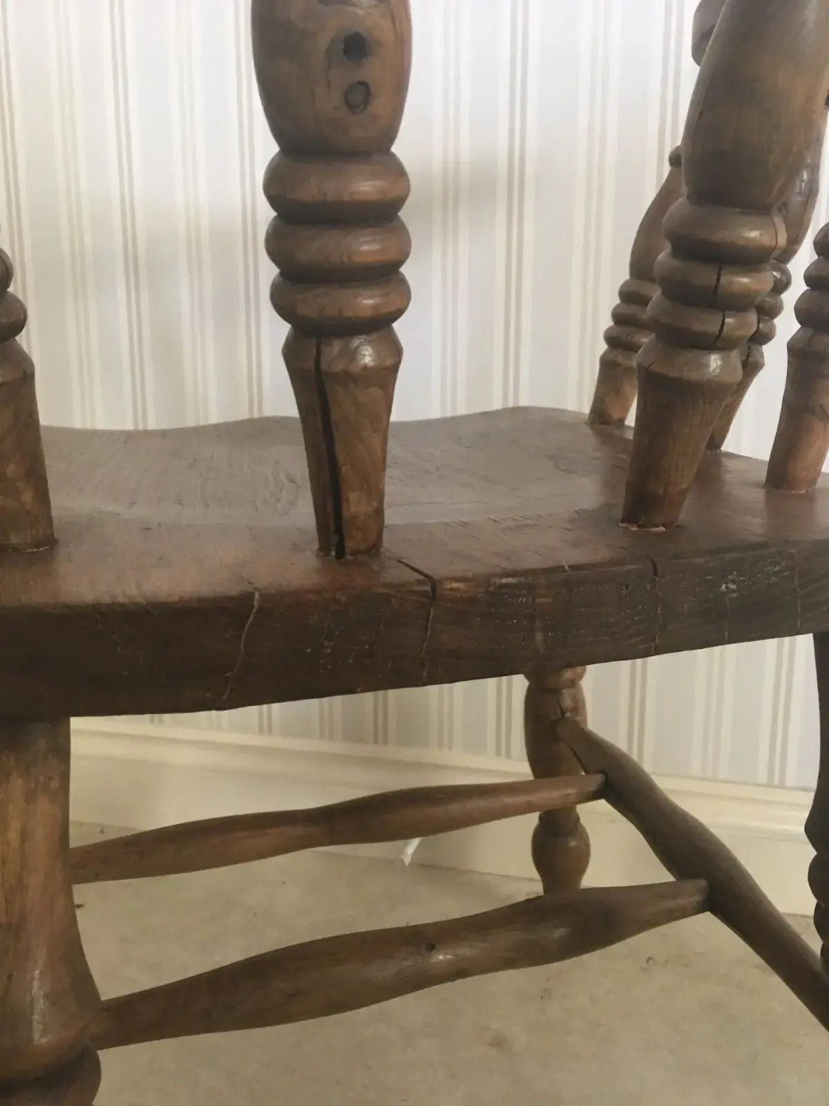 photo buy Beautifully Restored Vintage Old English Solid Oak Pub/Garden/Bistro Seat/Chair