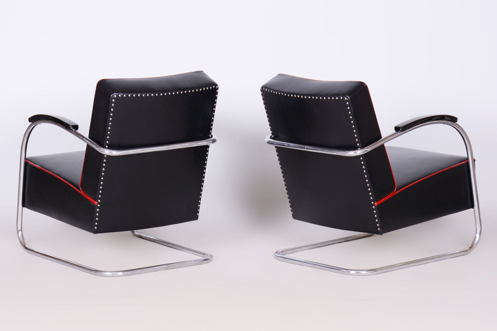 3250.0 Pair Of Restored Bauhaus Fn21 Armchairs, By Mücke Melder, Leather, Czech, 1930s photo