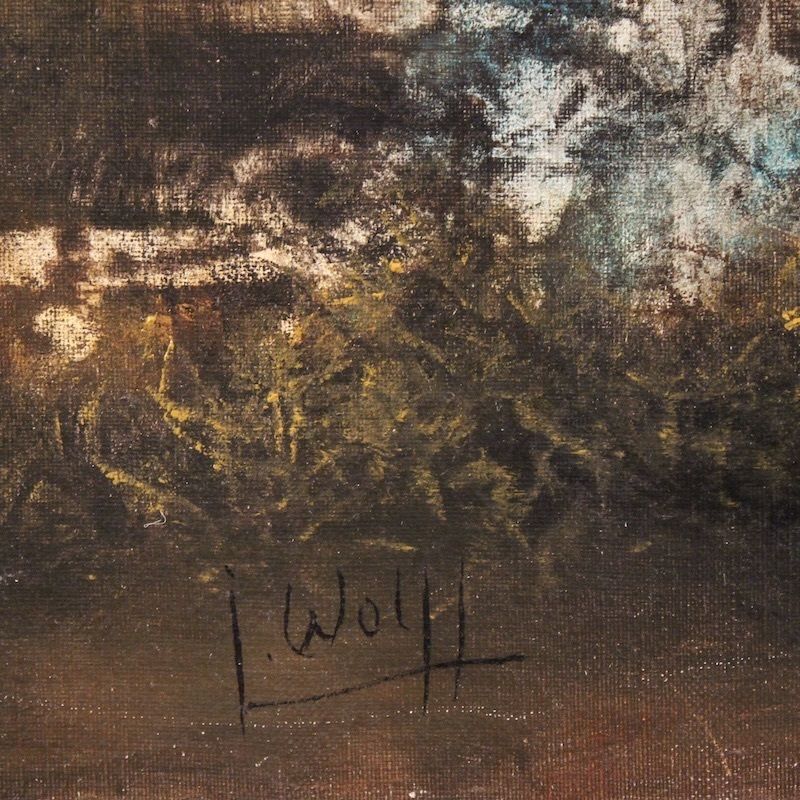 Amerikaans abstract schilderij, gesigneerd J. Wolff photo 1150.0