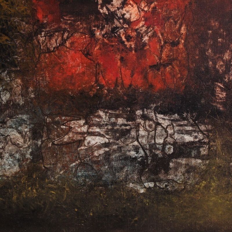 photo buy Amerikaans abstract schilderij, gesigneerd J. Wolff