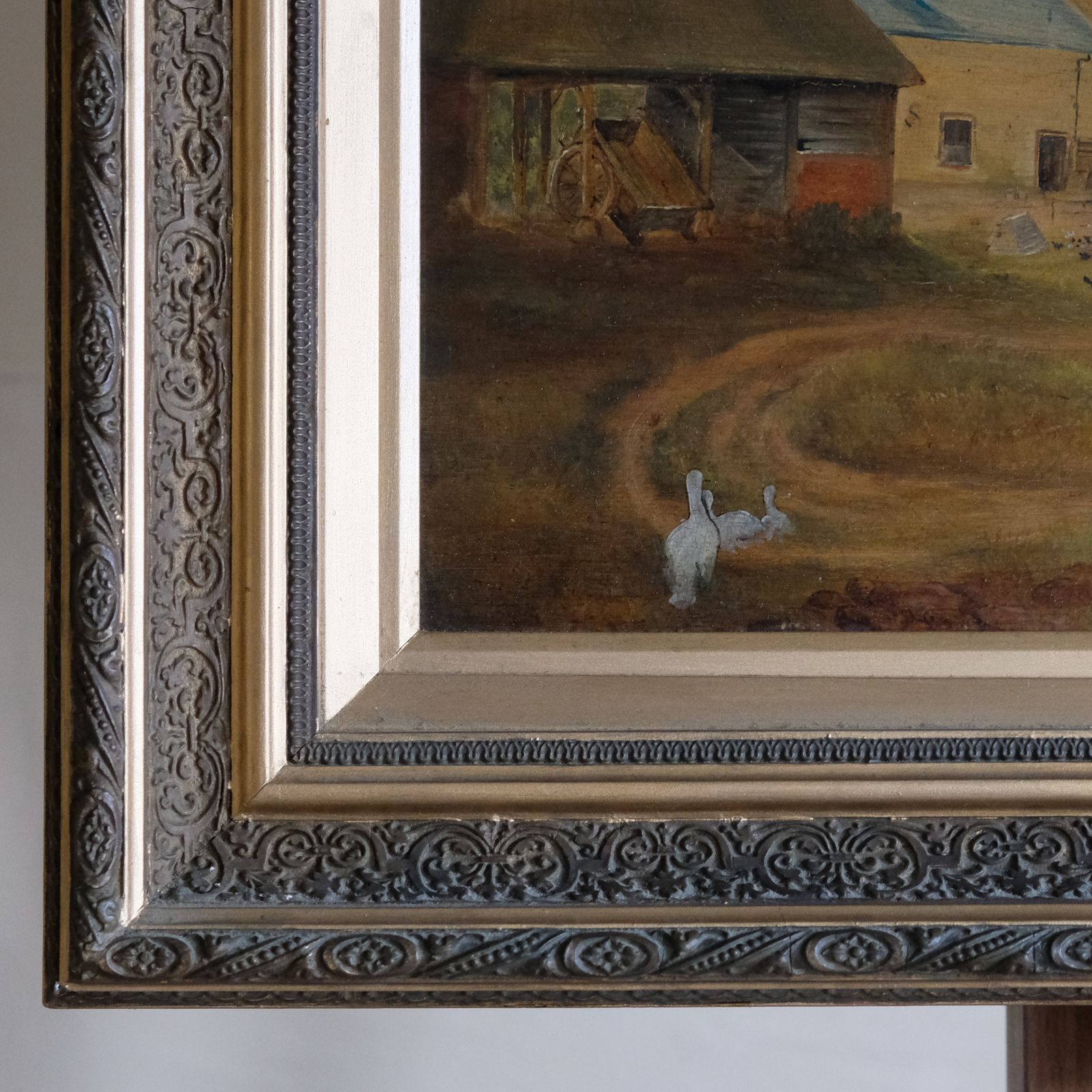 Early 20th Century Farmyard Scene With Geese, By A J Baker photo furniture