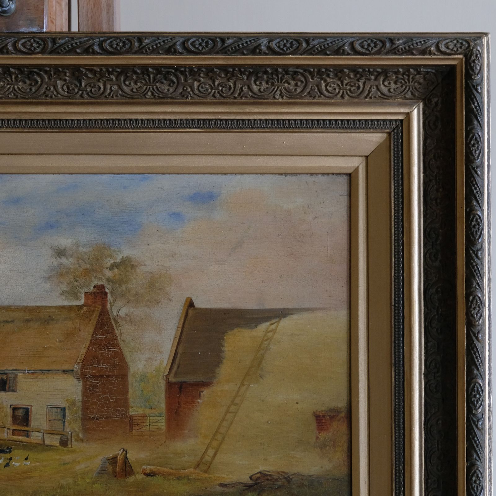 Early 20th Century Farmyard Scene With Geese, By A J Baker photo 225.0