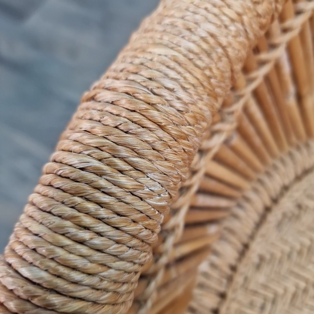 Vintage Rattan Armchair Tub Chair Natural Wicker Barrel Seat Retro Mid Century photo buy