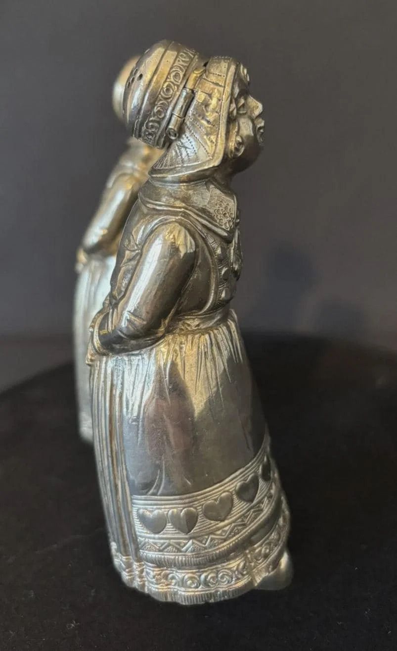 Very Large Antique Solid Silver Dutch Girl Peppers C1900 250g 930 Grade Silver photo 755.0