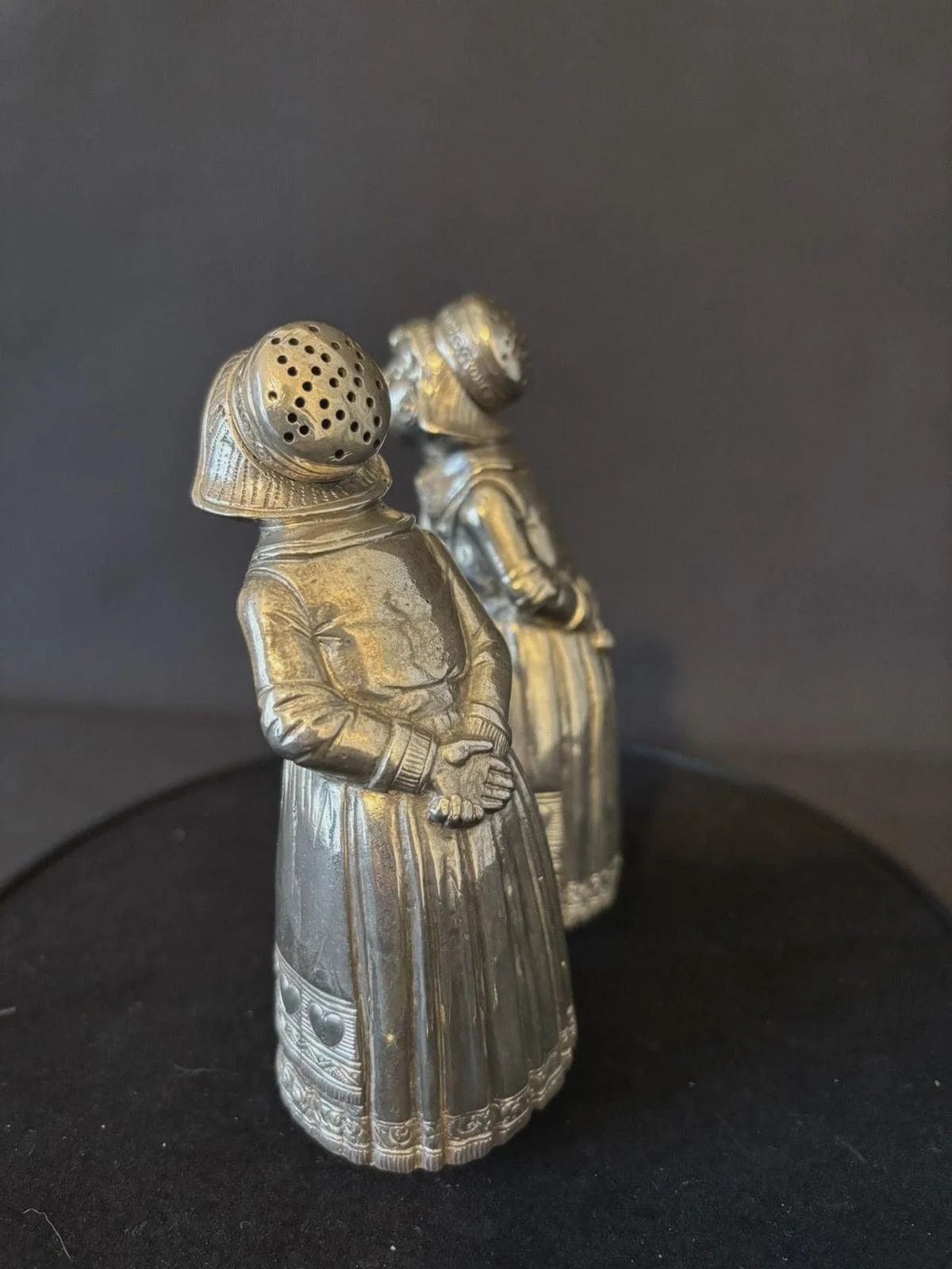 Very Large Antique Solid Silver Dutch Girl Peppers C1900 250g 930 Grade Silver photo vinterior