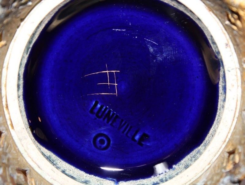 Home Decor Pair Of Blue Porcelain Vases Lunéville 19th photo