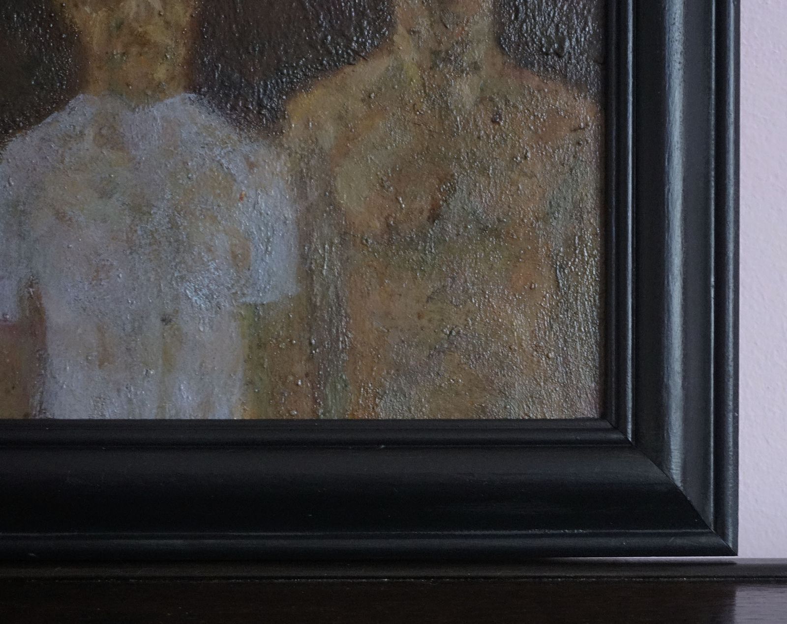 165.0 Vintage Oil Painting 'Figure Group' Albert Harold Palmer Rca Signed & Framed photo