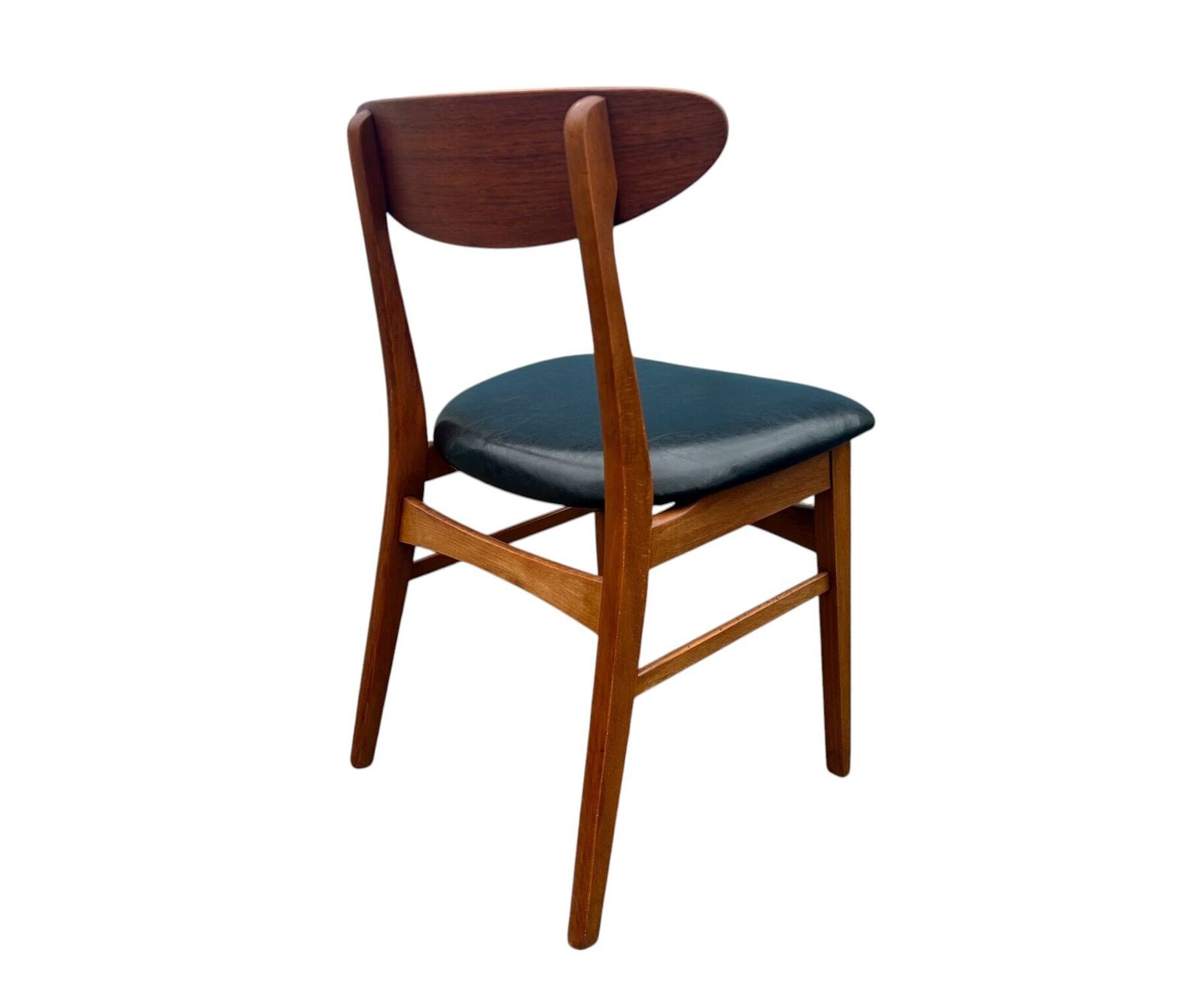 Danish Set Of 4 Model 210 Farstrup Teak And Black Vinyl Dining Chairs Mid Century 1960s photo 995.0
