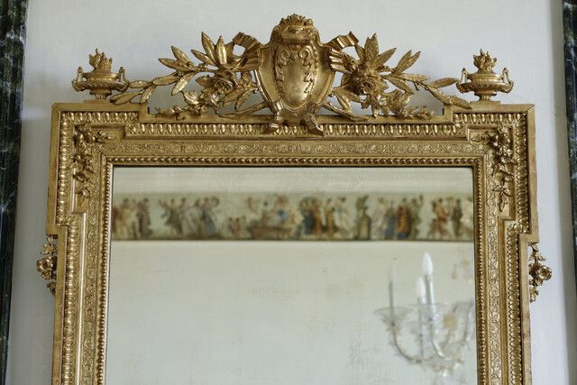 Gilded Wood Mirror In The Napoleon III Style, 19th Century photo vinterior