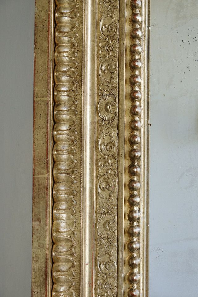 photo for sale Gilded Wood Mirror In The Napoleon III Style, 19th Century