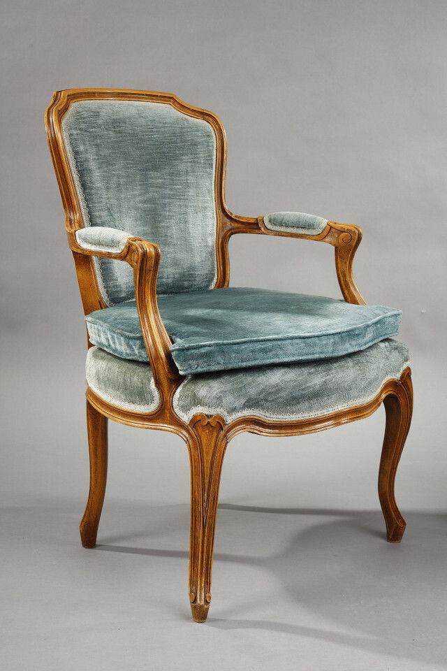 Pair Of Rococille Style Armchairs, 19th Century photo buy