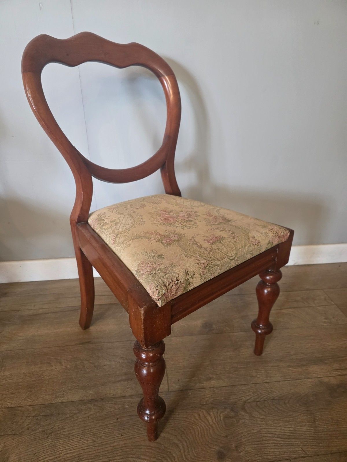 Antique Set Of 6 Victorian Mahogany Bloom Back Chairs 1880s photo buy