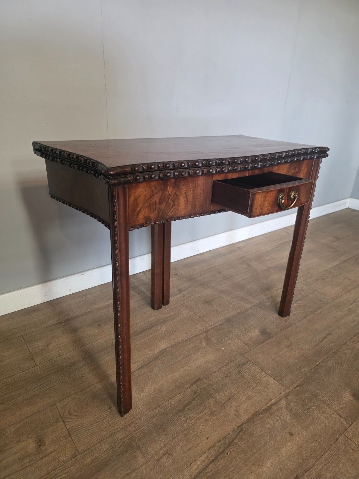 photo for sale Antique Mahogany Georgian Chippendale Style Tea Table 1780s