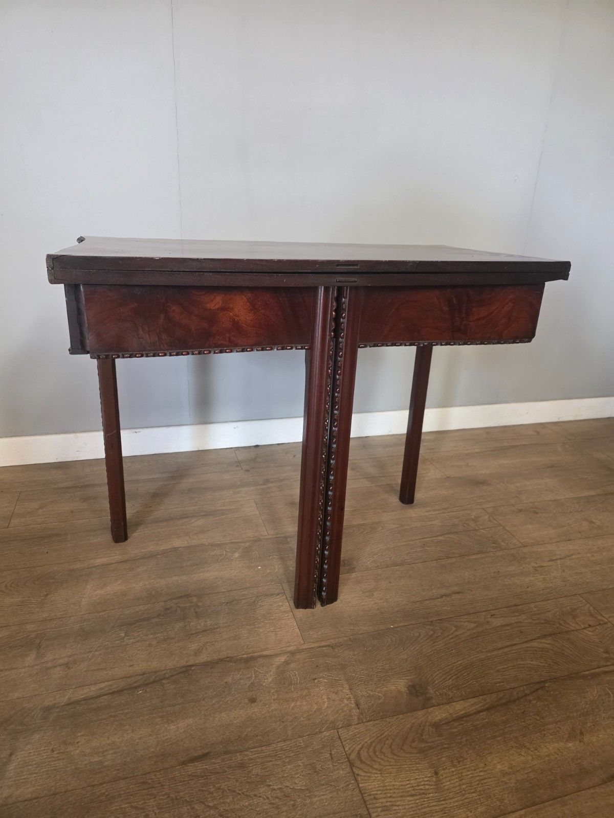 895.0 Antique Mahogany Georgian Chippendale Style Tea Table 1780s photo