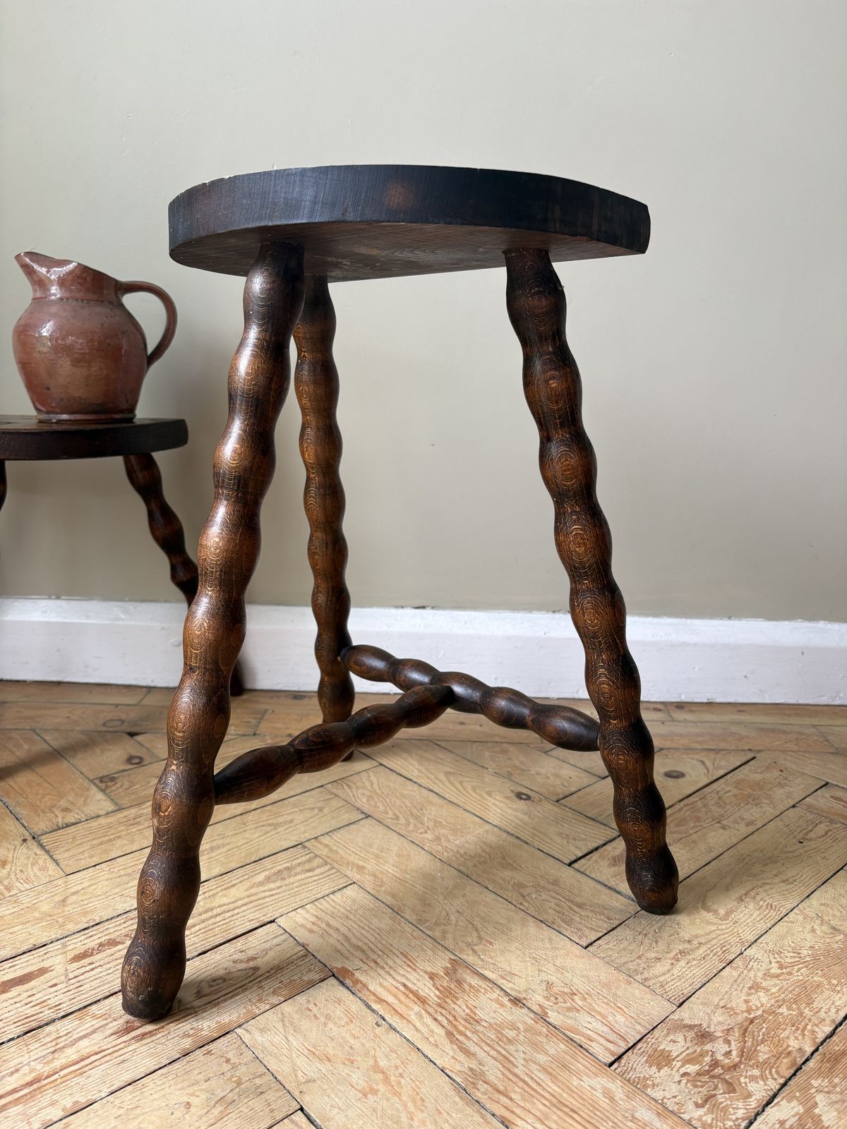 Medium Height French Bobbin Stool photo vintage