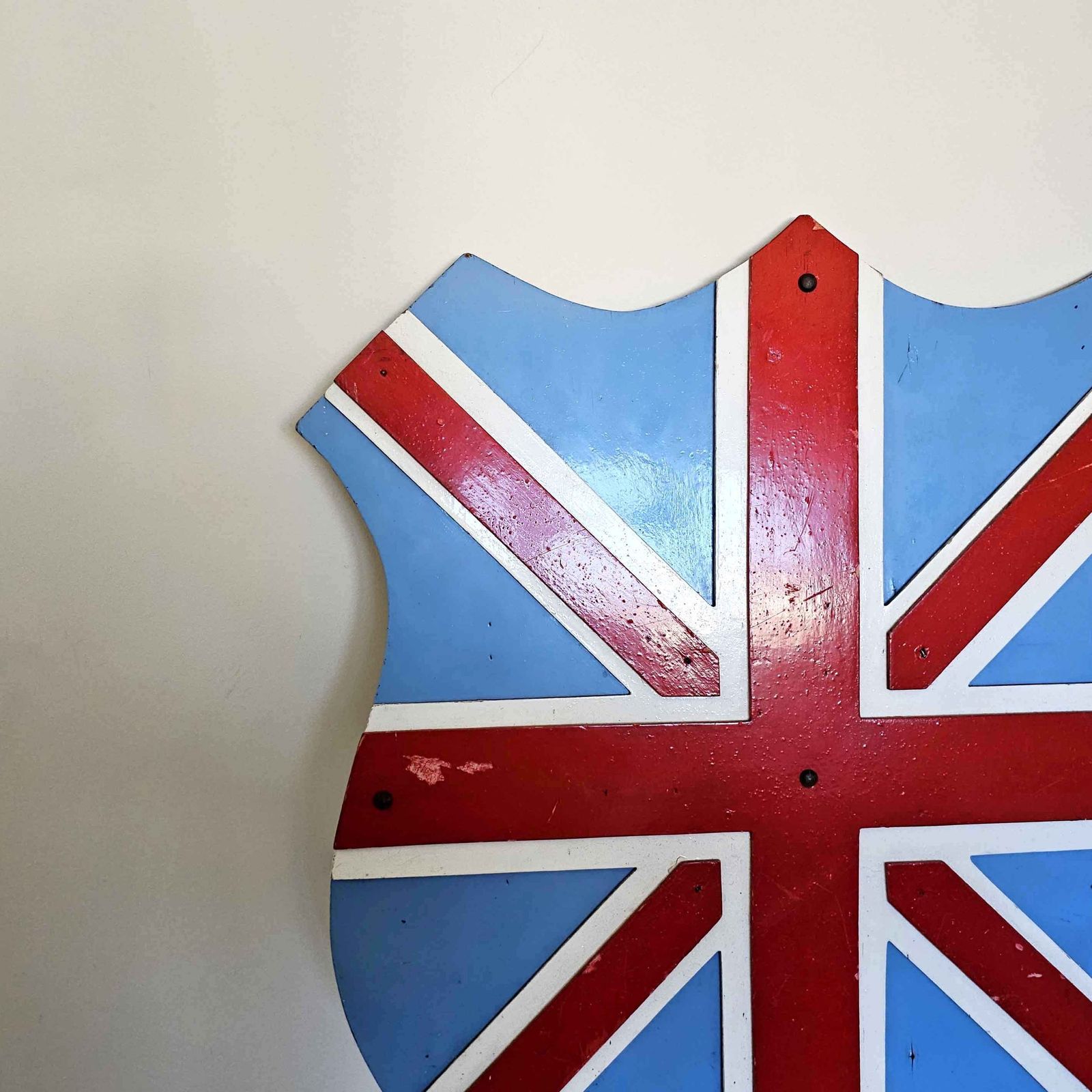 Scratch Built Folk Art   Union Flag Wooden Shield   Circa 1950s photo buy