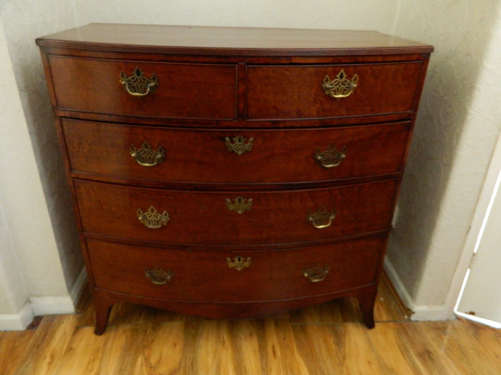 Regency Mahogany Bow Front Chest Of Drawers photo buy
