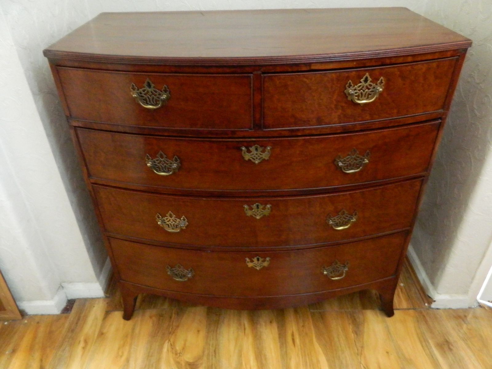 photo vinterior Regency Mahogany Bow Front Chest Of Drawers