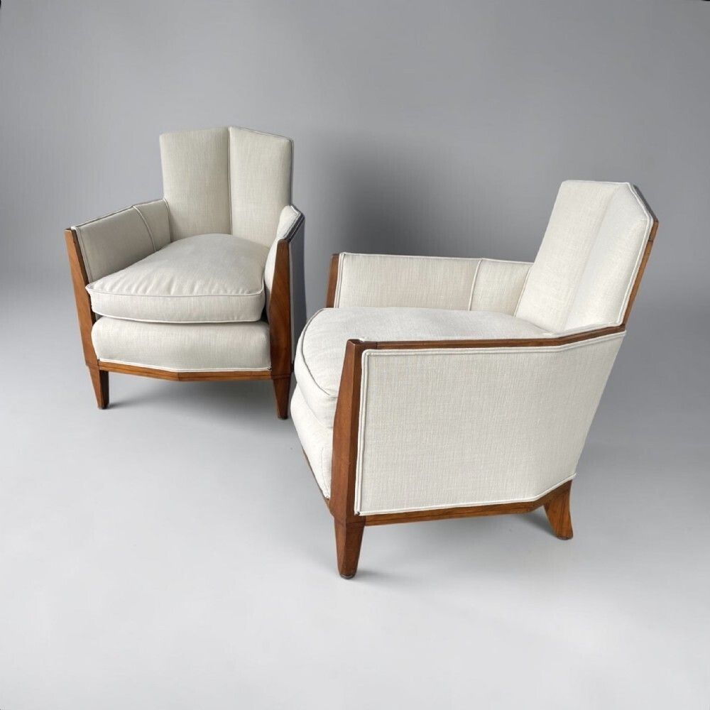 Furniture A Pair Of Art Deco Armchairs photo