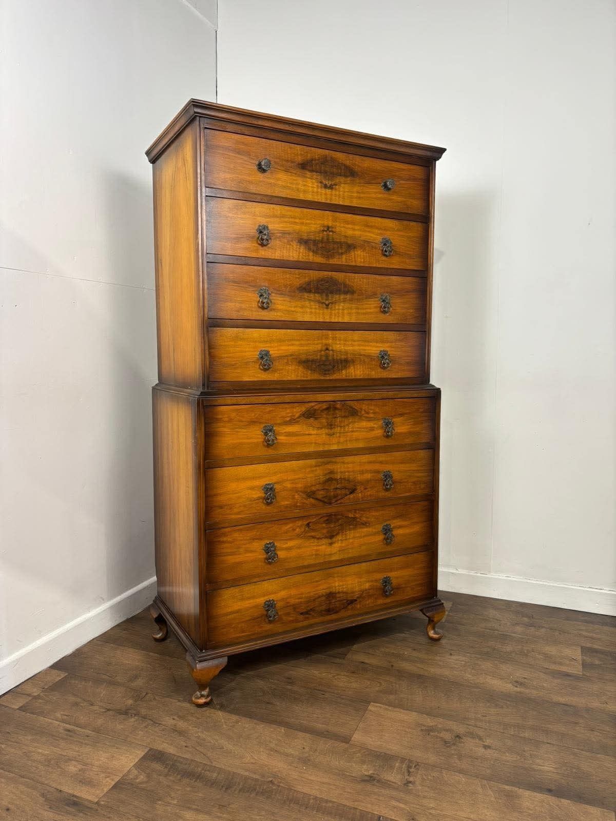 Vintage Walnut Chest On Chest