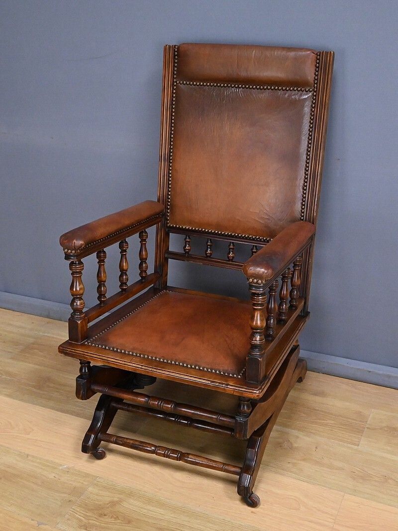 Mahogany Rocking Chair, England – Early 20th Century photo for sale