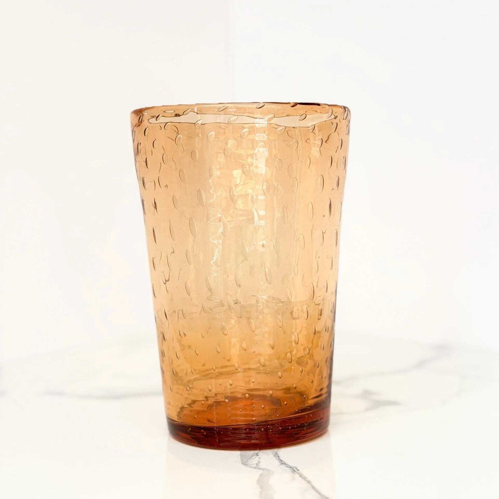 Midcentury Amber Bubble Glass Vase Vintage Italian Art Glass Vessel