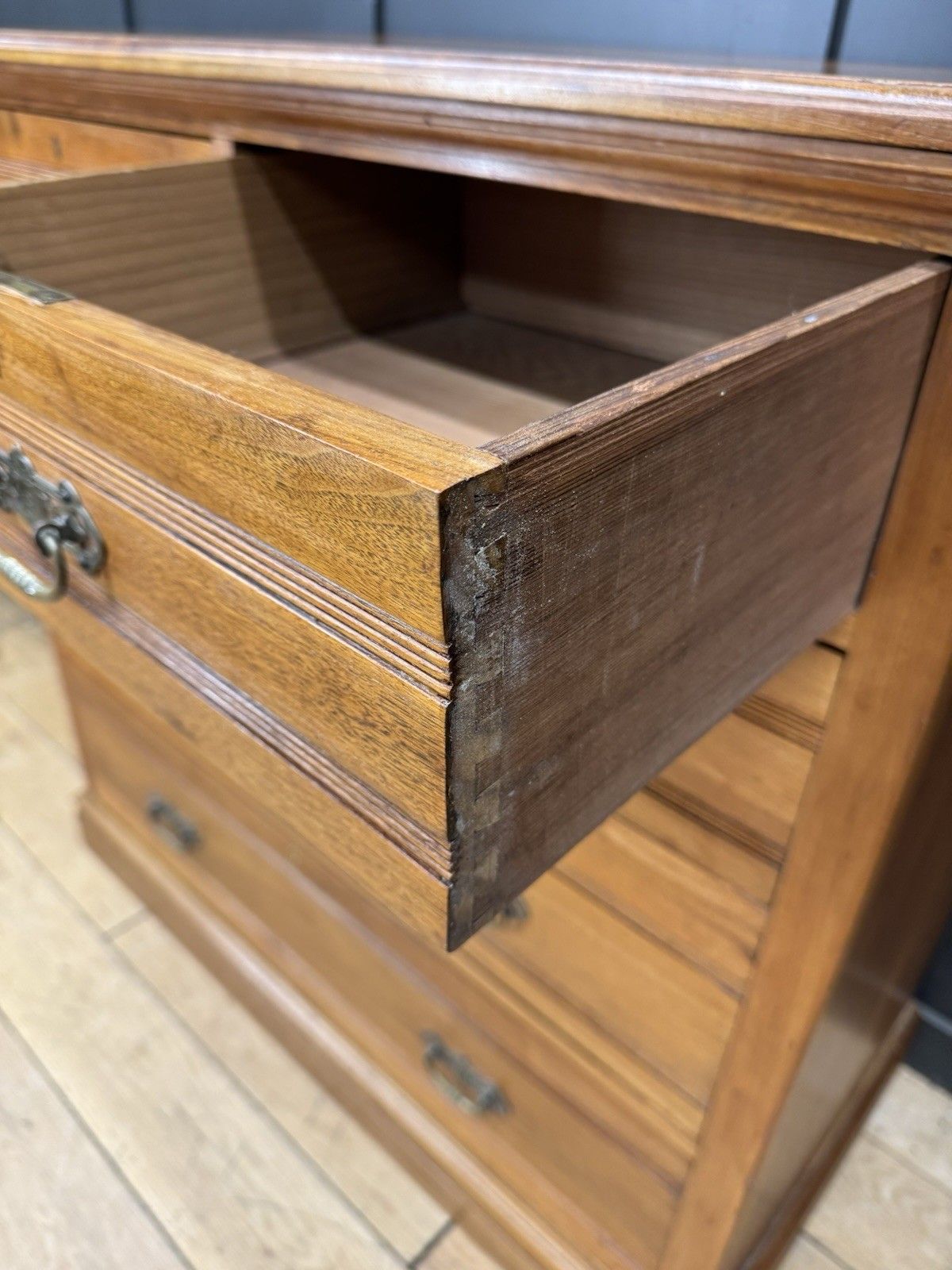 Antique Solid Walnut Chest Of Drawers Bedroom Storage Furniture photo buy