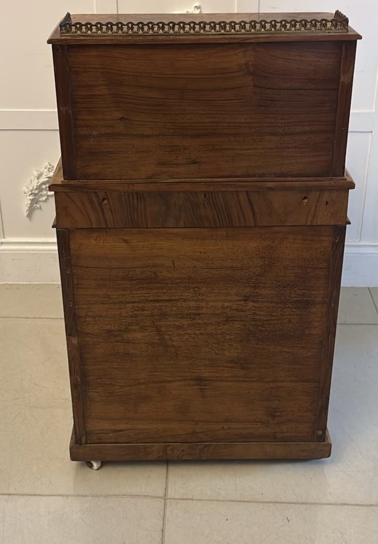 Furniture Antique 19th Century Burr Walnut Davenport Desk photo