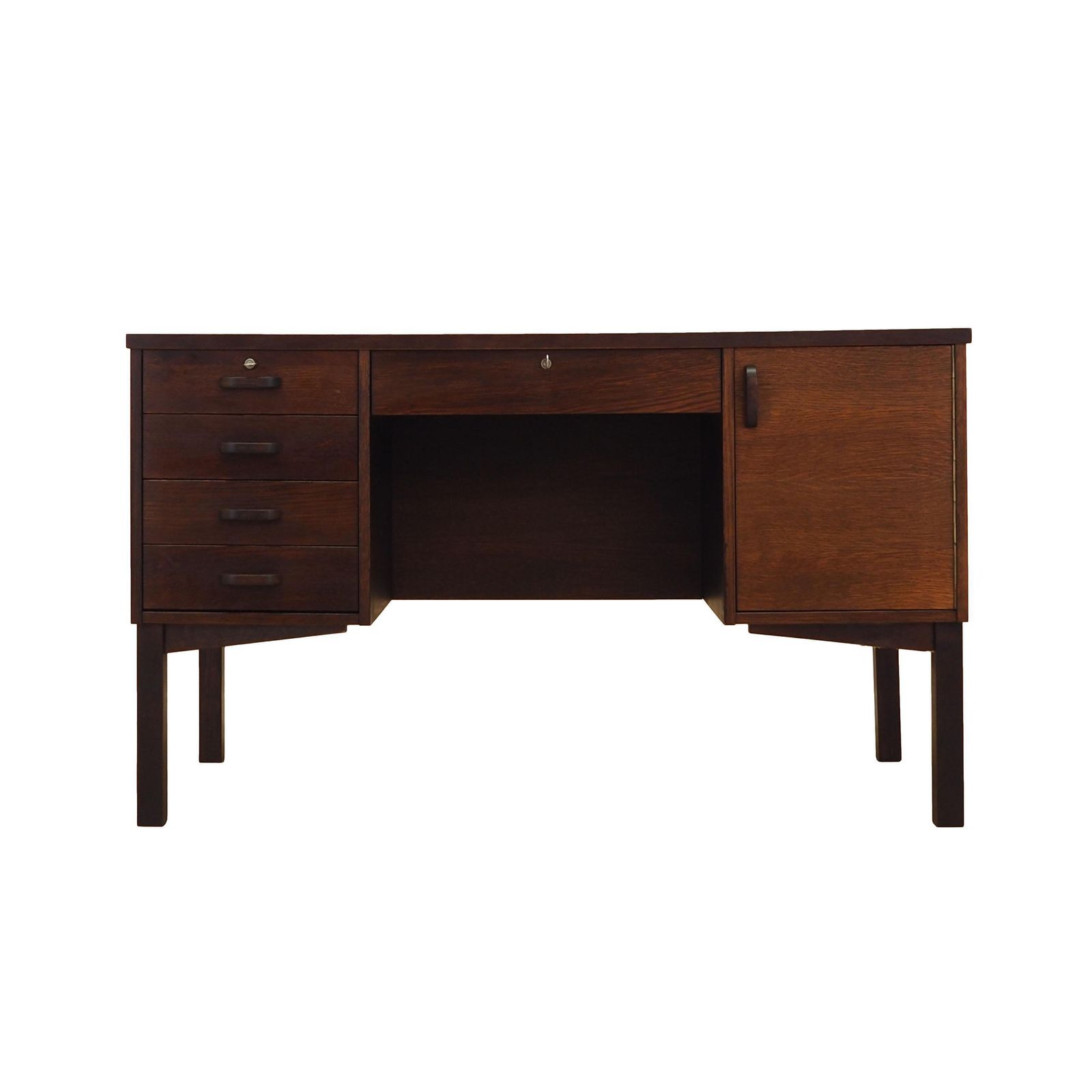 Eiken bureau, Deens design, jaren 1970, gemaakt in Denemarken