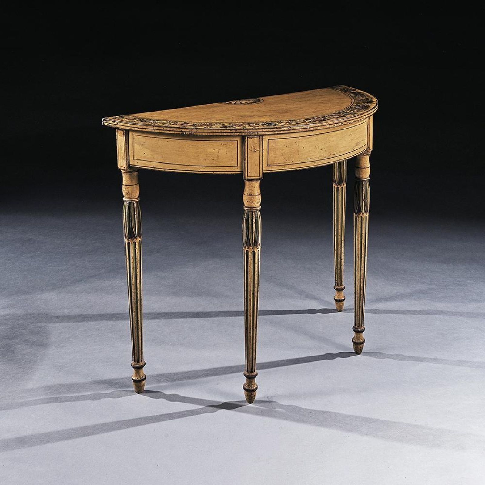 Georgian Painted Demi Lune Pier Table Likely By Seddon, Sons And Sons And Shackleton photo Furniture
