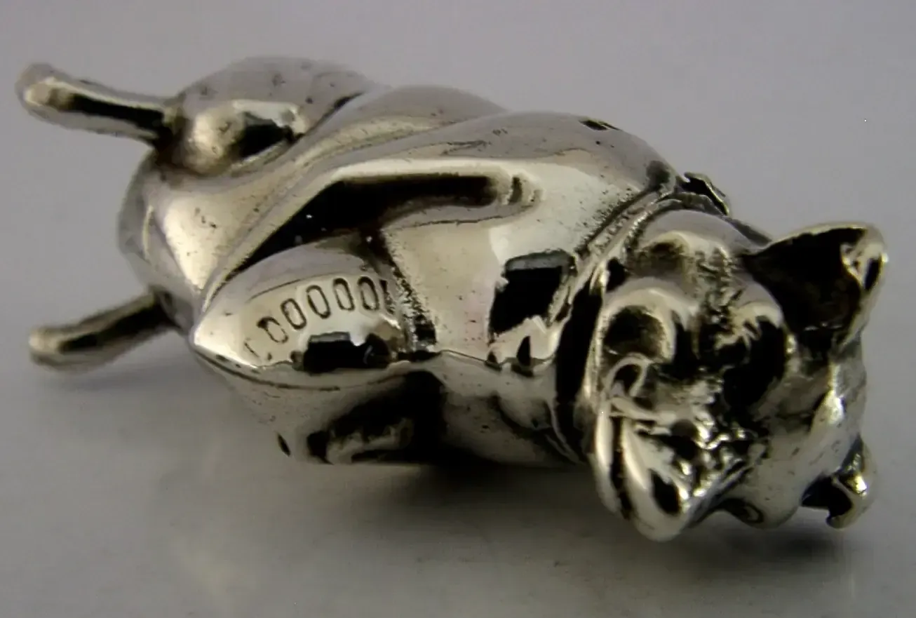 Novelty Engels sterling zilveren Greedy Pig Banker Vesta Case 1991 photo vinterior