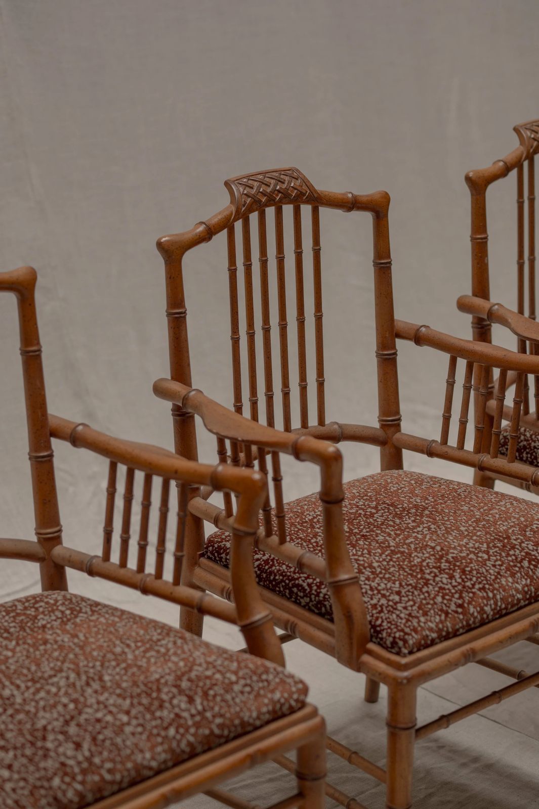 Italian Faux Bamboo Armchairs, Set Of Four, 1970s photo 2150.0