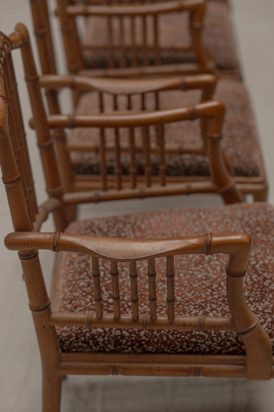 Italian Faux Bamboo Armchairs, Set Of Four, 1970s photo buy