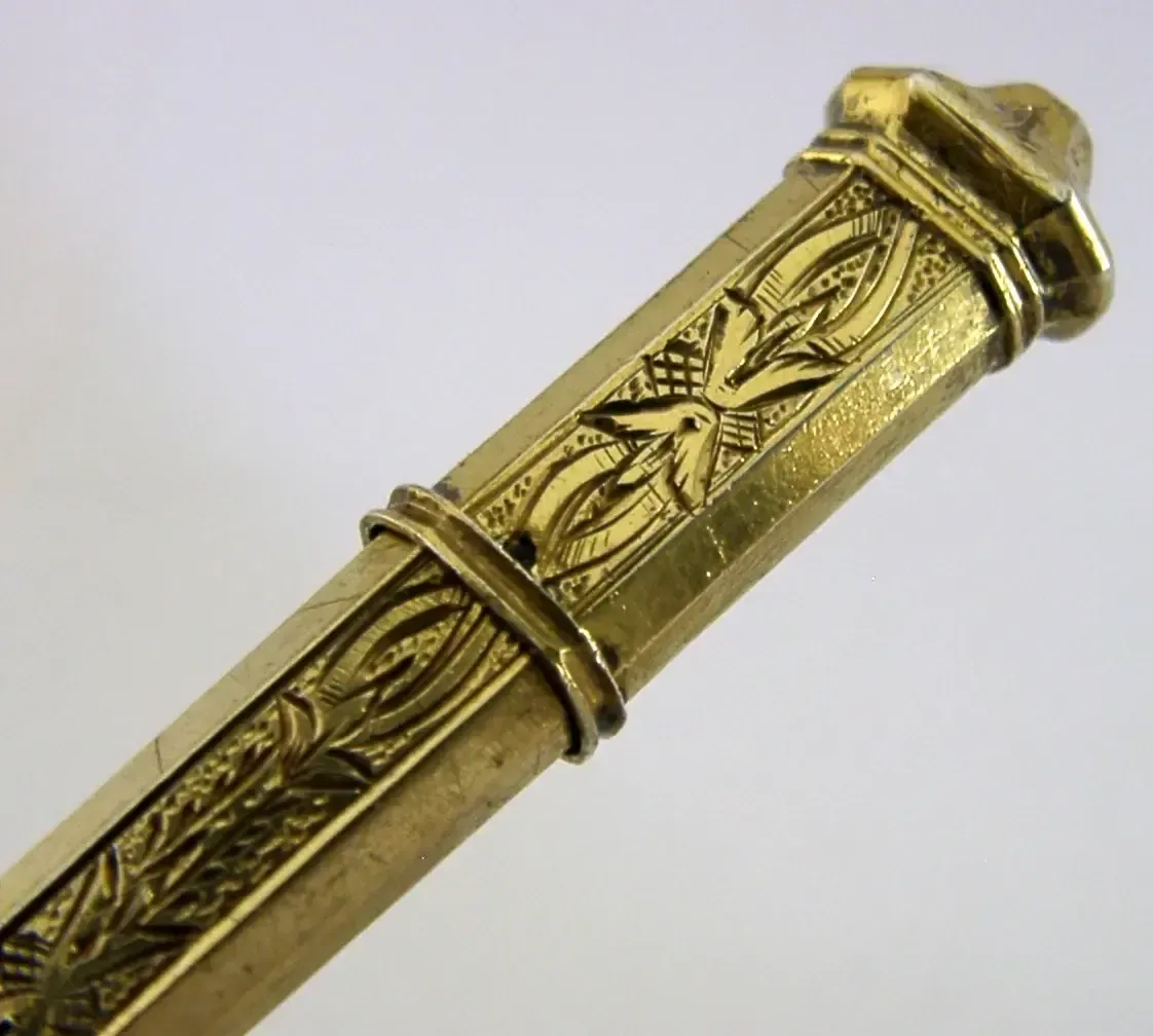 French Solid Silver Gilt Needle Case C1890 Needlework Sewing Antique photo furniture