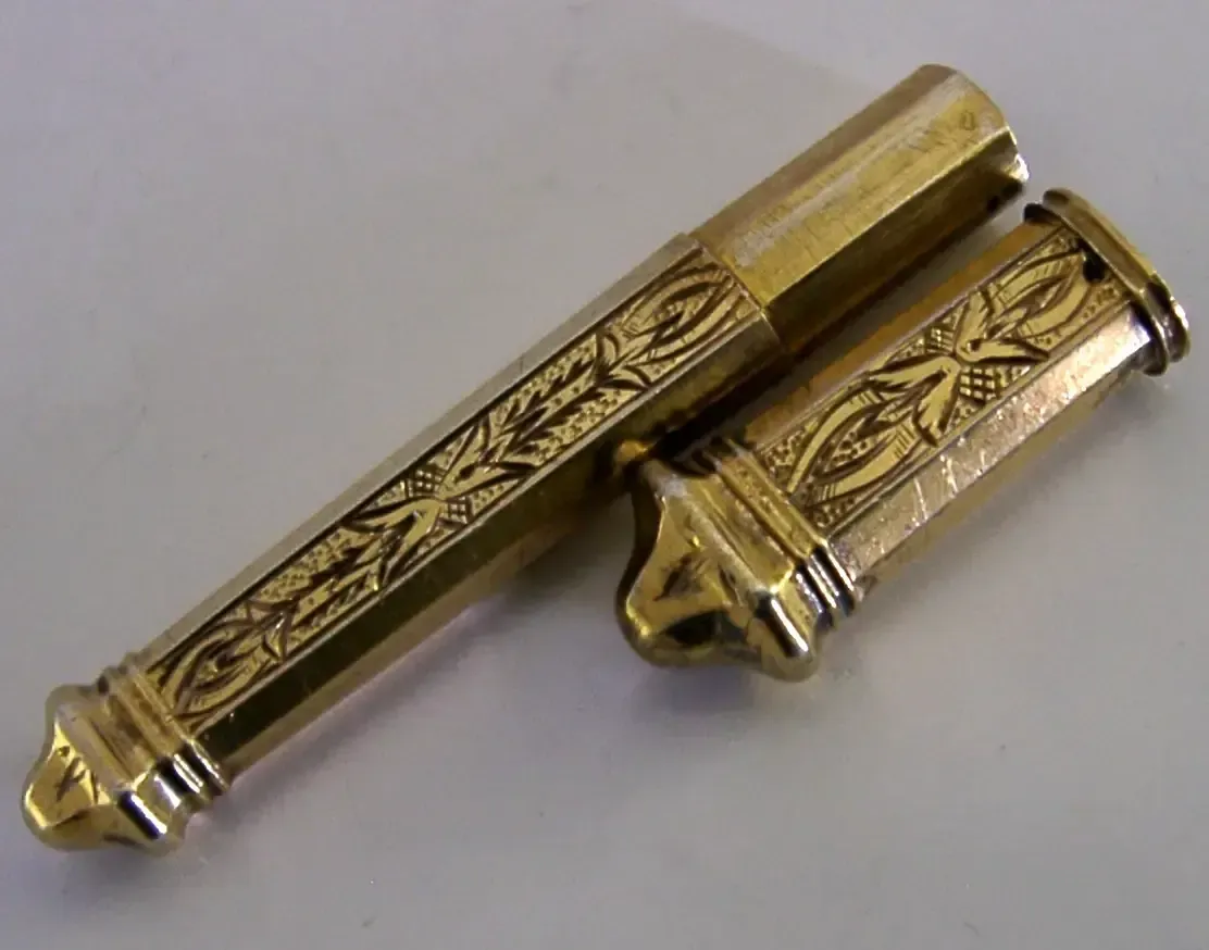 French Solid Silver Gilt Needle Case C1890 Needlework Sewing Antique photo 100.0