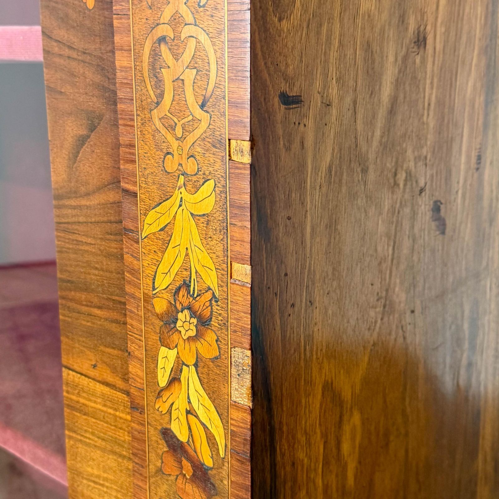 photo for sale Antique Walnut Inlaid Pier Cabinet | Display Cabinet | Antique Cabinet | Antique Storage | Display Cabinet (M 6877)