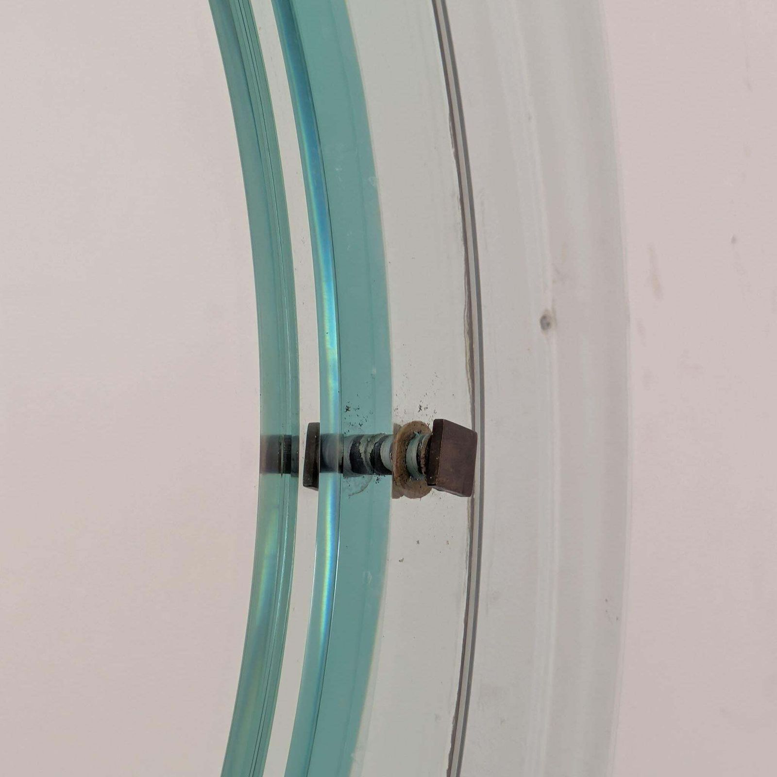 1960s Max Ingrand Style Fontana Arte Round Mirror Murano Glass And Brass photo 2584.0