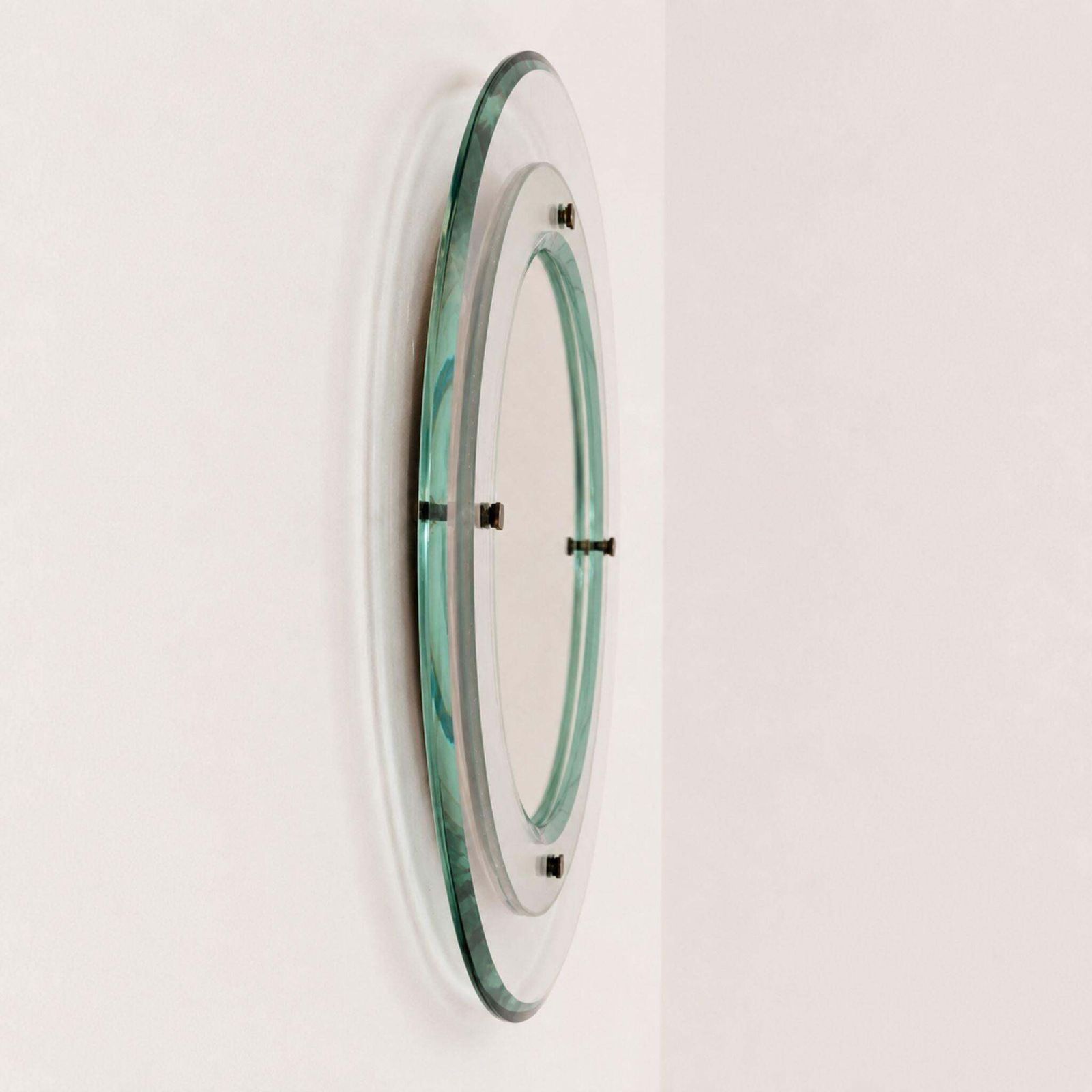 1960s Max Ingrand Style Fontana Arte Round Mirror Murano Glass And Brass photo buy