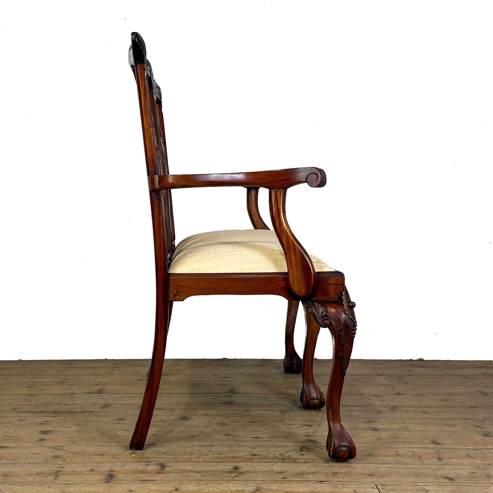 Vintage Chippendale Style Settee | Antique Sofa | Antique Seating | Victorian Antiques | Victorian Armchair (M 6864) photo vinterior