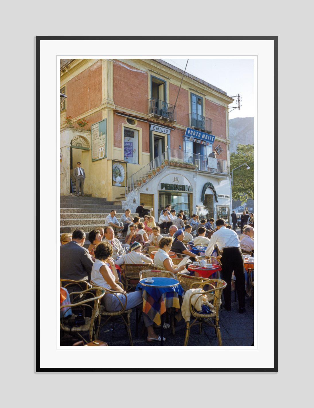 Toni Frissell 'Capri Café' Archival Pigment Print Framed In Black photo furniture