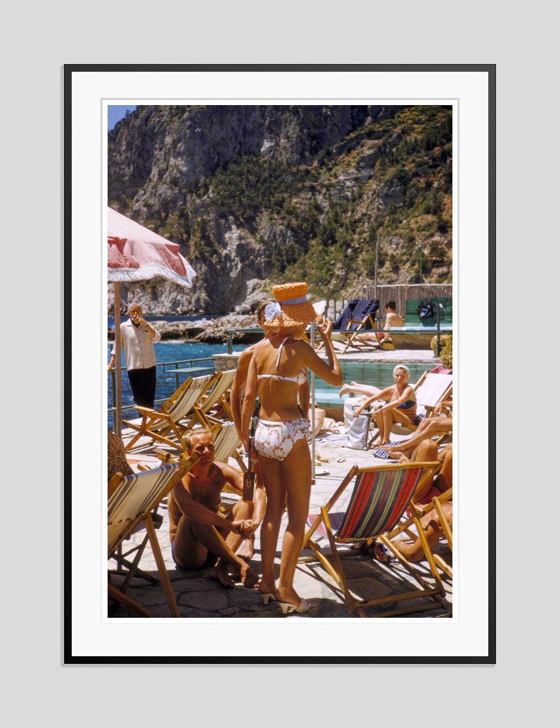 Toni Frissell 'Capri Hat' Archival Pigment Print Framed In Black photo furniture