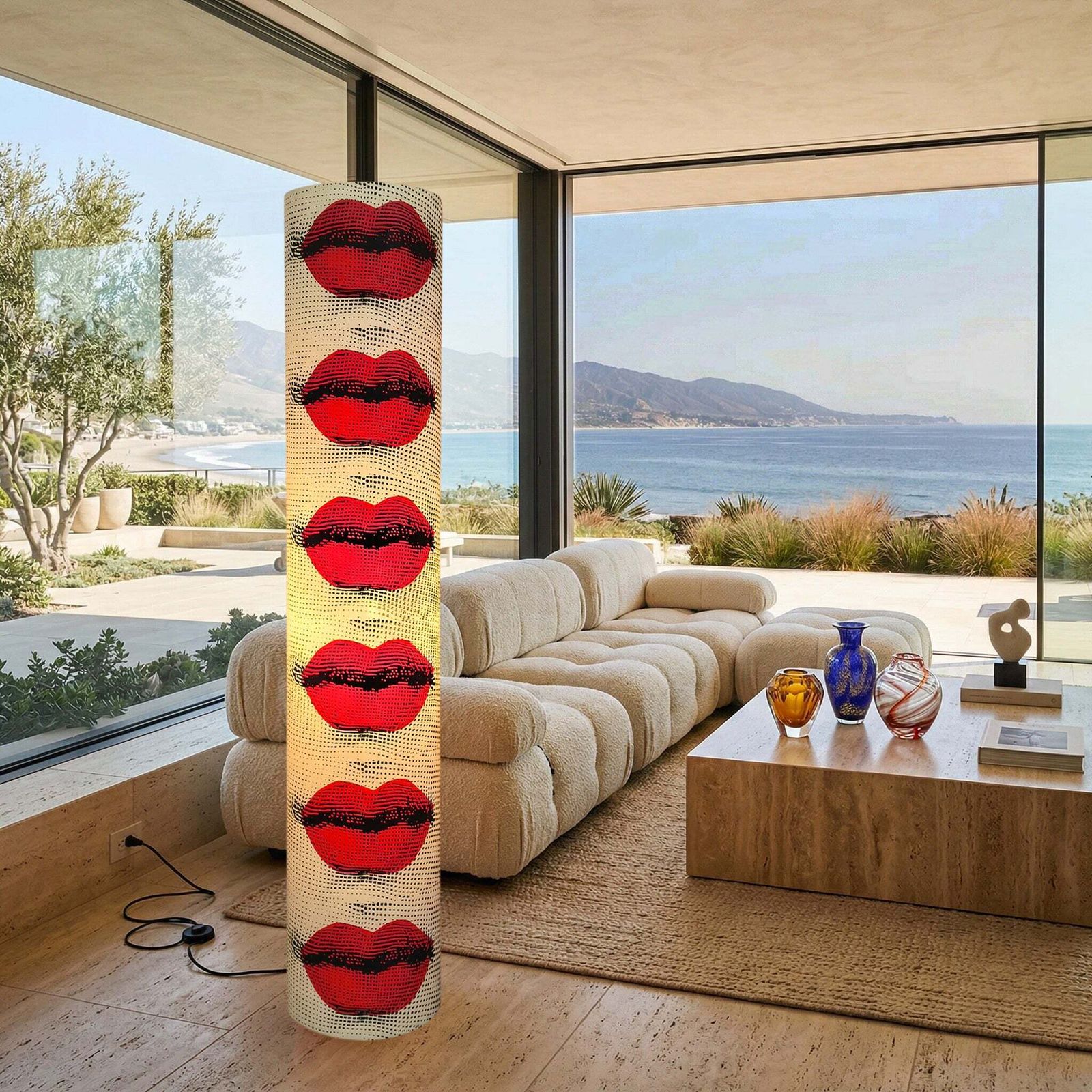 1990s Piero Fornasetti "Kisses" Floor Lamp For Antonangeli, Follia Pratica Collection. photo for sale