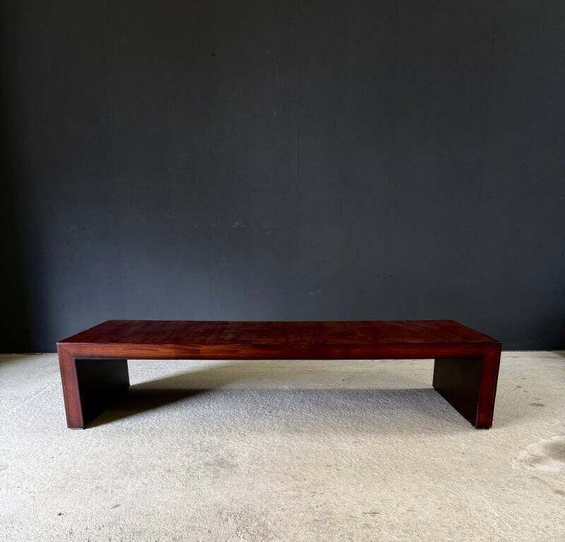 Modernistische design salontafel in bamboe door Axel Vervoordt, jaren 1980 photo vintage