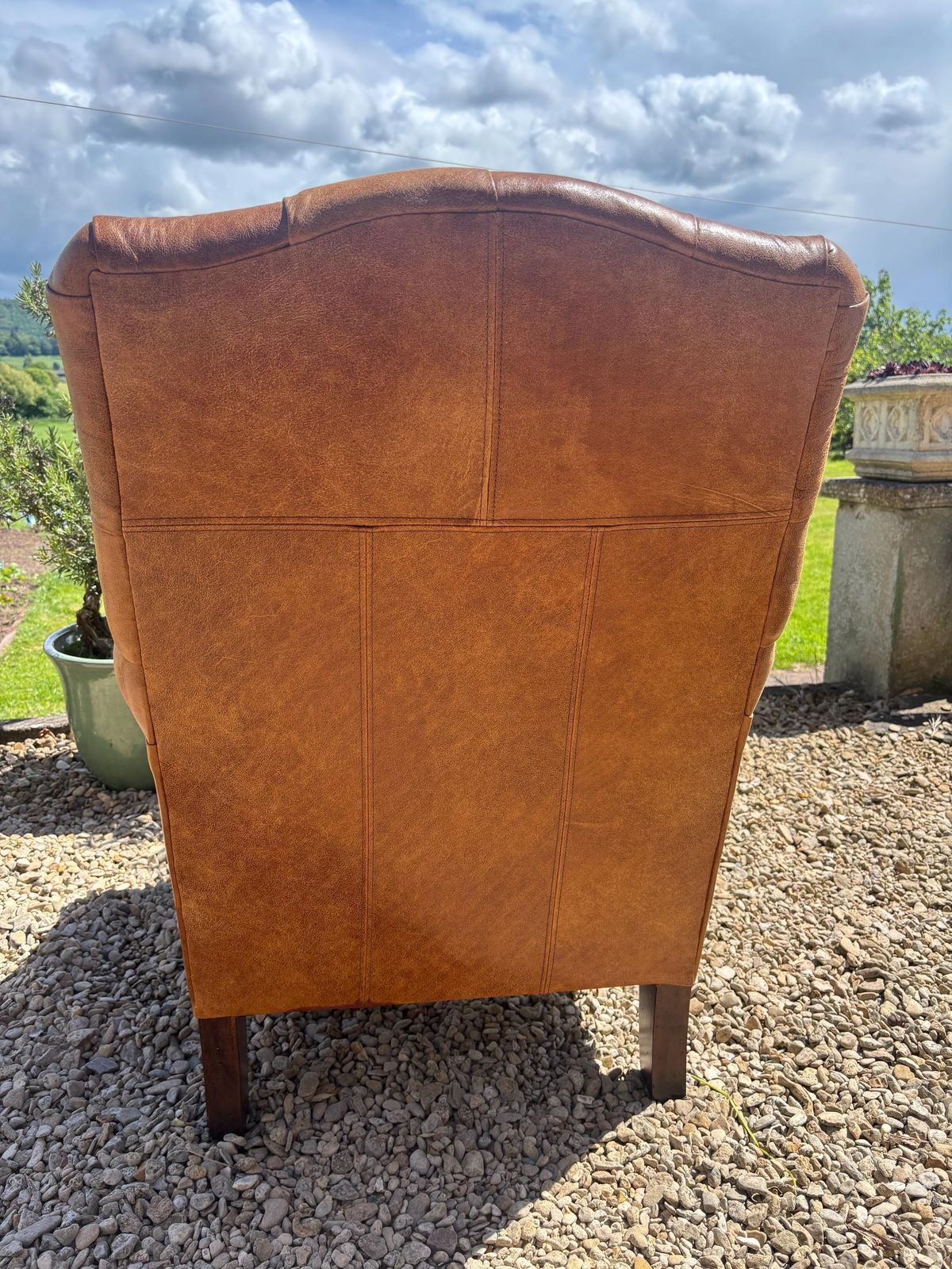 Laura Ashley Lancaster Tan Leather Armchair / Chair photo furniture